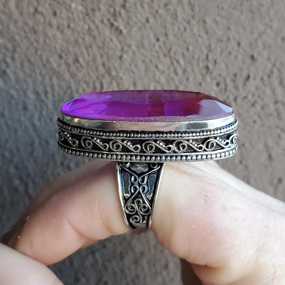 New Oversized Iolite 925 Silver Statement Ring. - Picture 2 of 16